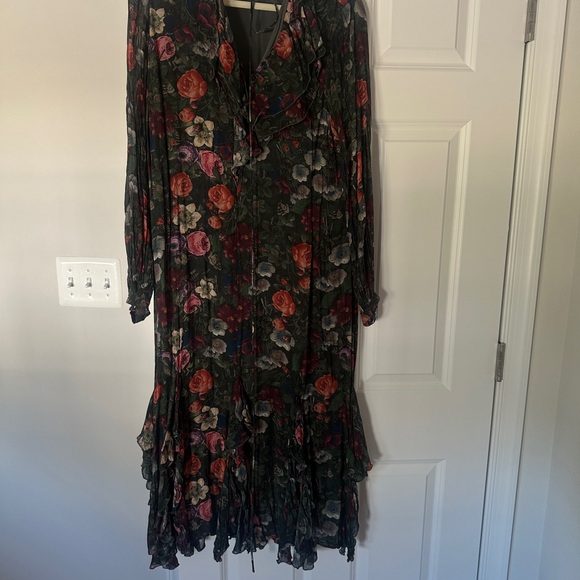 & Other Stories Dark Floral Long Sleeve Dress - Picture 1 of 3